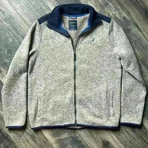 Nautica Gray and Blue Full-Zip Jacket